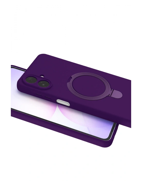 Newface Samsung Galaxy A07 4G Regal Magsafe Standlı Kapak - Derin Mor