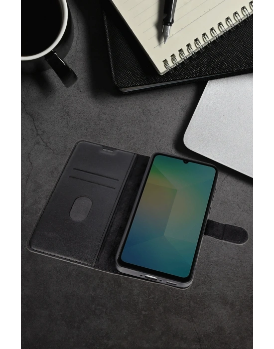 Newface Samsung Galaxy A07 4G Trend S Plus Kapaklı Kılıf - Siyah