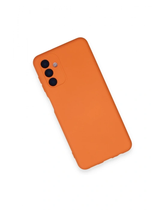 Newface Samsung Galaxy A14 4G Kılıf Nano içi Kadife Silikon - Turuncu