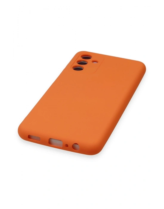 Newface Samsung Galaxy A14 4G Kılıf Nano içi Kadife Silikon - Turuncu