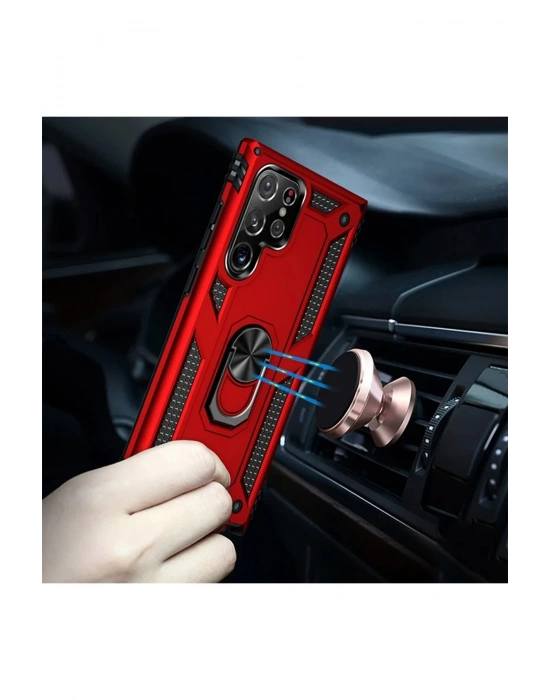 Newface Samsung Galaxy A14 4G Kılıf Sofya Yüzüklü Silikon Kapak - Siyah