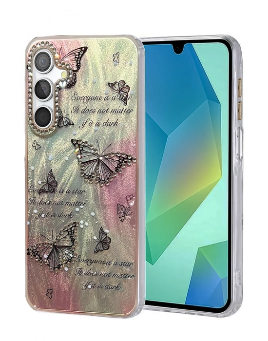 Newface Samsung Galaxy A15 4G Kılıf Blade Aynalı Desenli Kapak - Desen 6