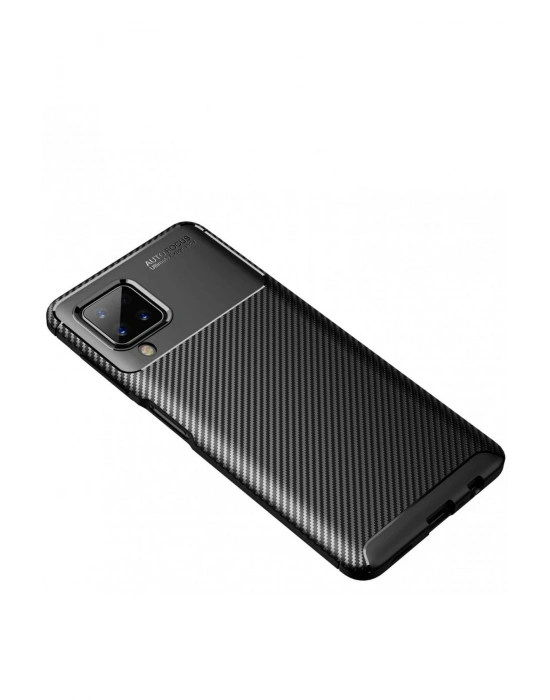 Newface Samsung Galaxy A22 Kılıf Auto Focus Karbon Kapak - Siyah