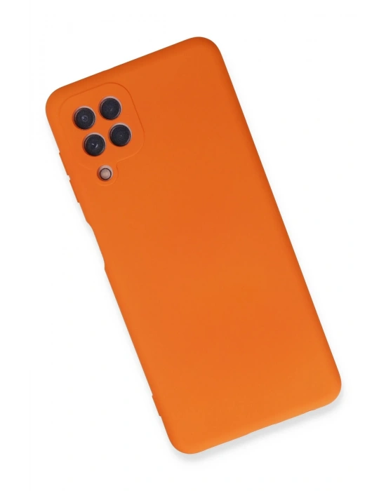 Newface Samsung Galaxy A22 Kılıf Nano içi Kadife Silikon - Turuncu