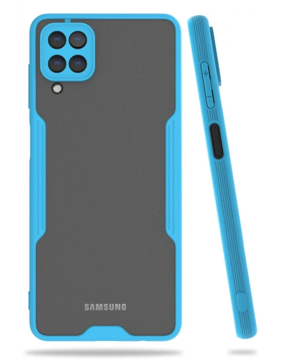 Newface Samsung Galaxy A22 Kılıf Platin Silikon - Mavi