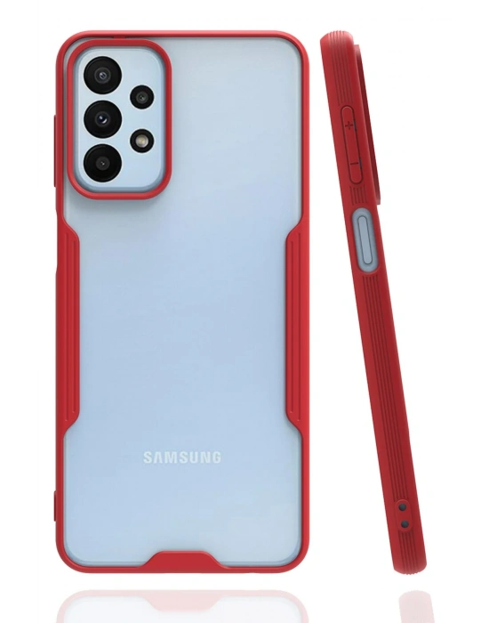 Newface Samsung Galaxy A23 4G Kılıf Platin Silikon - Kırmızı