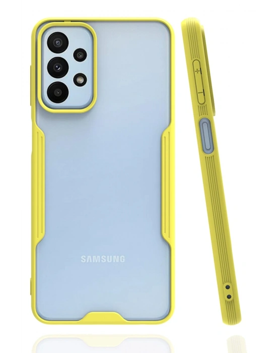 Newface Samsung Galaxy A23 4G Kılıf Platin Silikon - Sarı