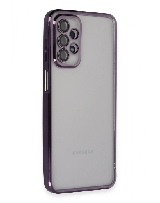 Newface Samsung Galaxy A23 4G Kılıf Razer Lensli Silikon - Mor