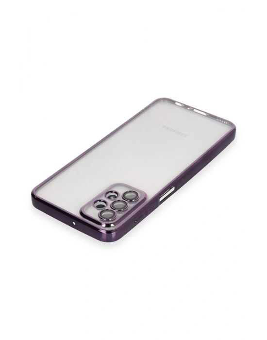 Newface Samsung Galaxy A23 4G Kılıf Razer Lensli Silikon - Mor