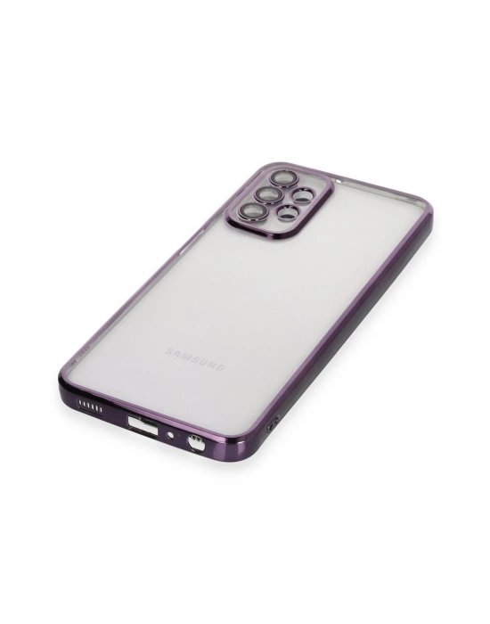 Newface Samsung Galaxy A23 4G Kılıf Razer Lensli Silikon - Mor