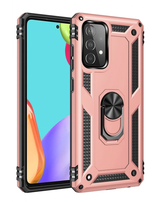 Newface Samsung Galaxy A23 4G Kılıf Sofya Yüzüklü Silikon Kapak - Rose