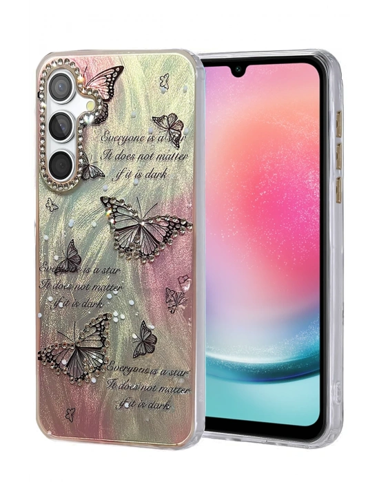 Newface Samsung Galaxy A24 4G Kılıf Blade Aynalı Desenli Kapak - Desen 6