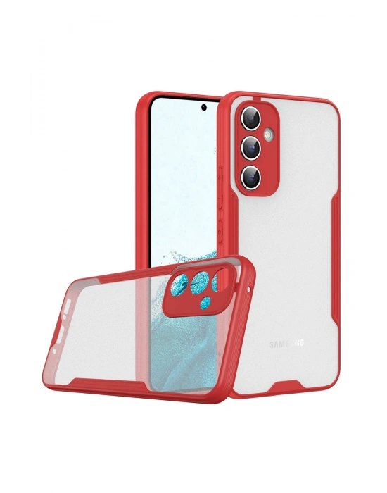 Newface Samsung Galaxy A24 4G Kılıf Platin Silikon - Kırmızı