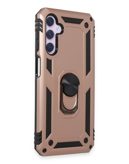 Newface Samsung Galaxy A24 4G Kılıf Sofya Yüzüklü Silikon Kapak - Rose