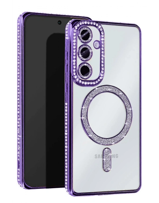 Newface Samsung Galaxy A26 Joke Simli Magneticsafe Kılıf - Derin Mor