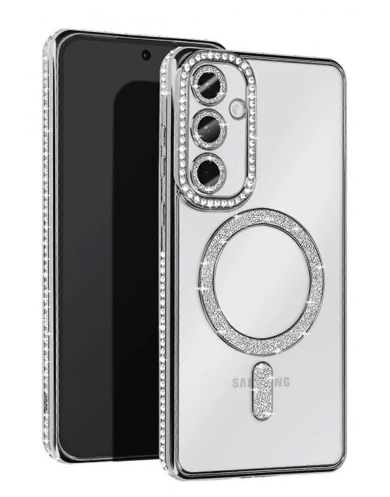 Newface Samsung Galaxy A26 Joke Simli Magneticsafe Kılıf - Gümüş