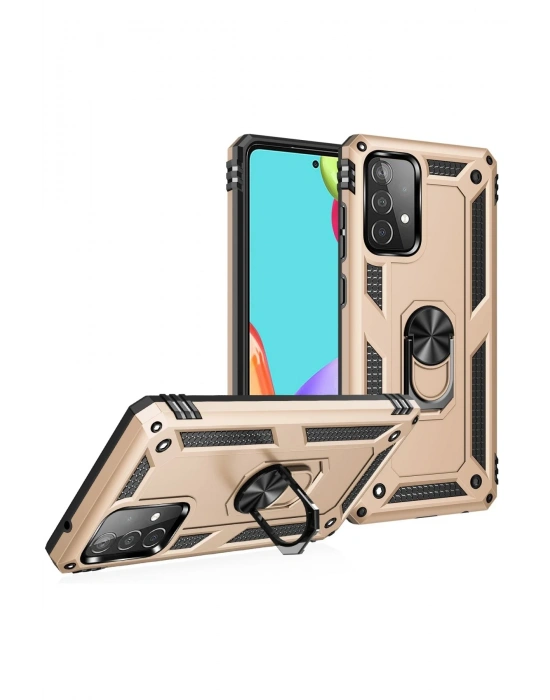 Newface Samsung Galaxy A33 5G Kılıf Sofya Yüzüklü Silikon Kapak - Gold