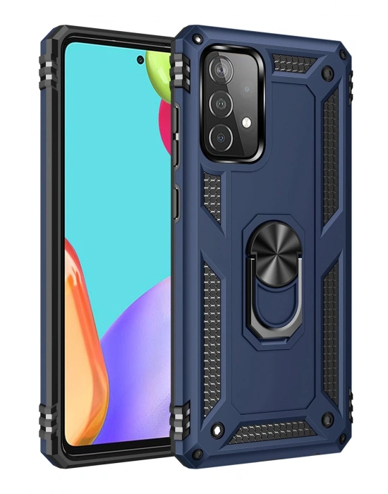 Newface Samsung Galaxy A33 5G Kılıf Sofya Yüzüklü Silikon Kapak - Lacivert