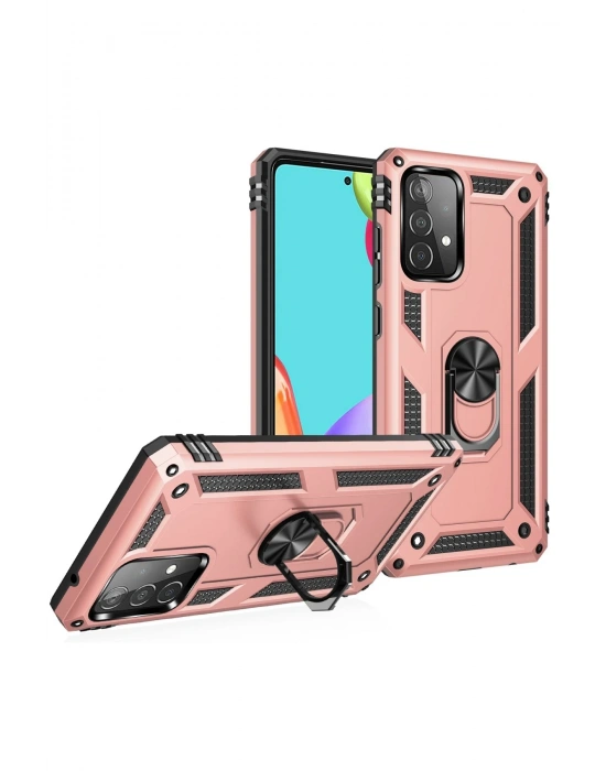 Newface Samsung Galaxy A33 5G Kılıf Sofya Yüzüklü Silikon Kapak - Rose