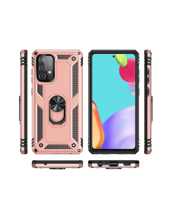 Newface Samsung Galaxy A33 5G Kılıf Sofya Yüzüklü Silikon Kapak - Rose