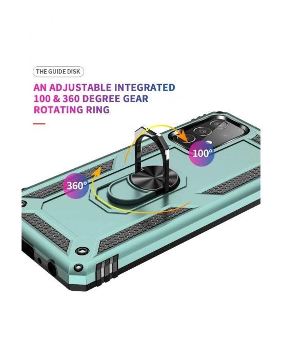 Newface Samsung Galaxy A33 5G Kılıf Sofya Yüzüklü Silikon Kapak - Yeşil