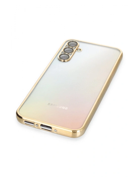 Newface Samsung Galaxy A34 5G Kılıf Razer Lensli Silikon - Gold