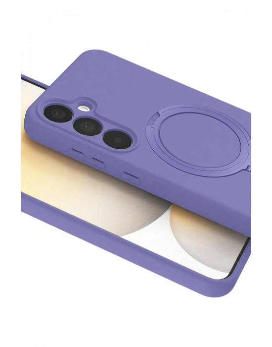 Newface Samsung Galaxy A35 5G Regal Magsafe Standlı Kapak - Lila