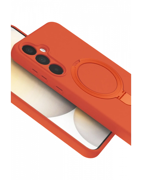 Newface Samsung Galaxy A35 5G Regal Magsafe Standlı Kapak - Turuncu