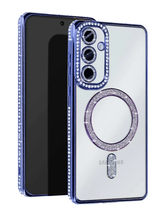 Newface Samsung Galaxy A36 Joke Simli Magneticsafe Kılıf - Mavi