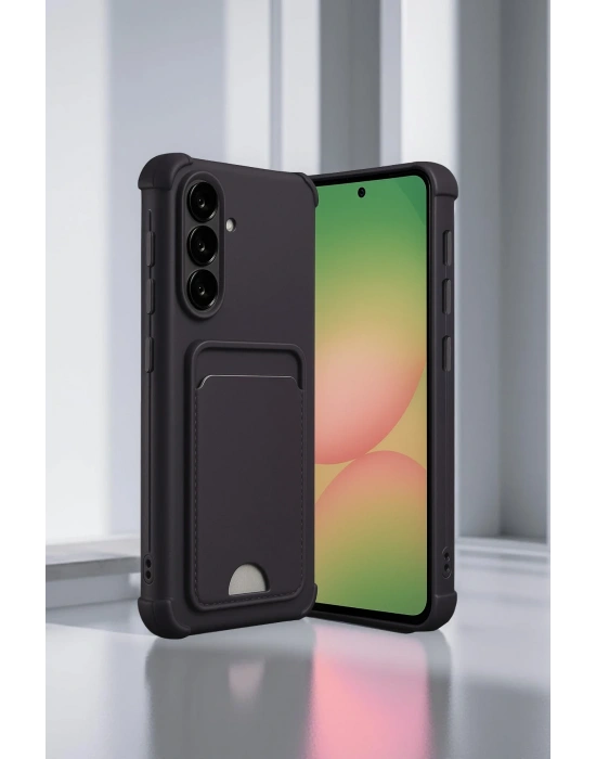 Newface Samsung Galaxy A36 Kılıf Kelvin Kartvizitli Silikon - Bordo