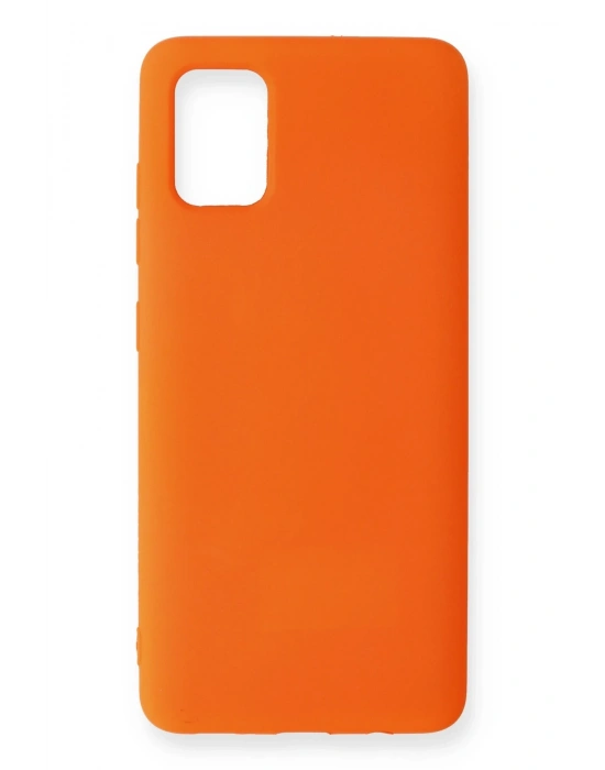 Newface Samsung Galaxy A51 Kılıf Nano içi Kadife Silikon - Turuncu
