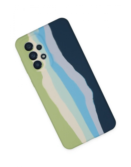 Newface Samsung Galaxy A53 5G Kılıf Ebruli Lansman Silikon - Yeşil-Koyu Yeşil