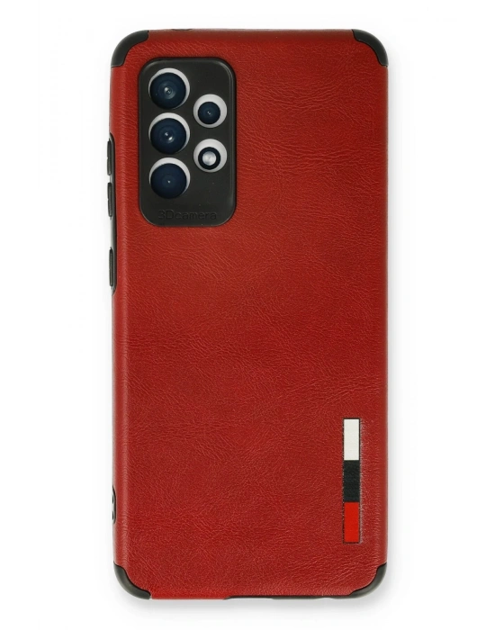 Newface Samsung Galaxy A53 5G Kılıf Loop Deri Silikon - Kırmızı