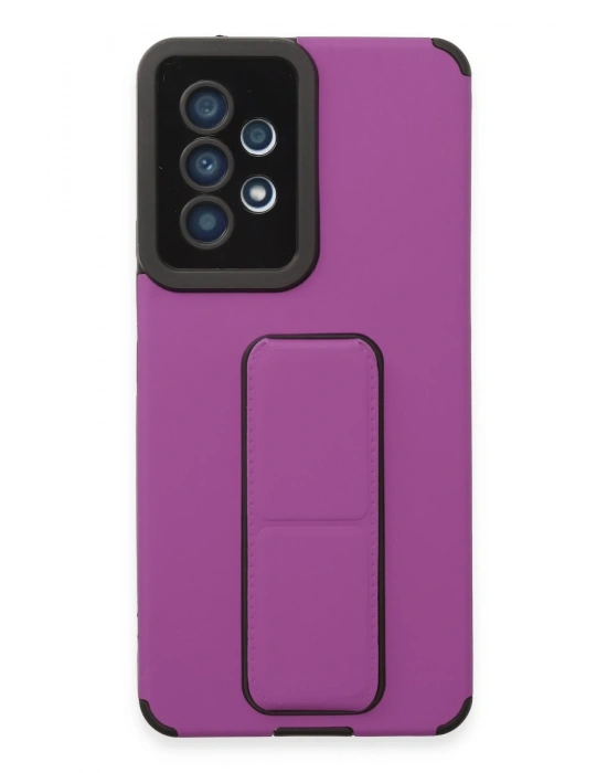 Newface Samsung Galaxy A53 5G Kılıf Mega Standlı Silikon - Mor