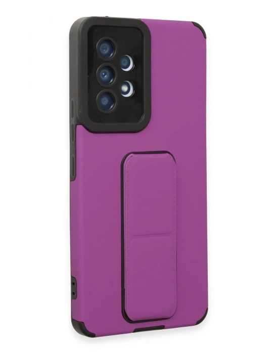 Newface Samsung Galaxy A53 5G Kılıf Mega Standlı Silikon - Mor