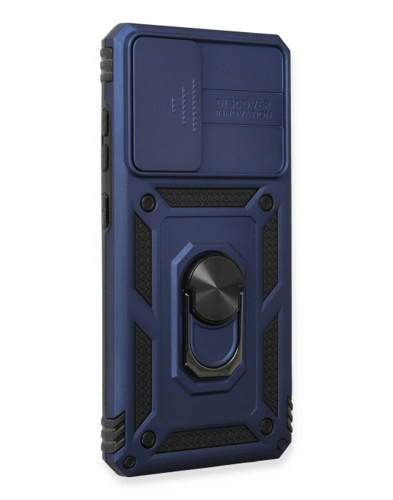 Newface Samsung Galaxy A53 5G Kılıf Pars Lens Yüzüklü Silikon - Lacivert