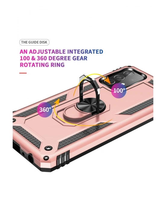 Newface Samsung Galaxy A53 5G Kılıf Sofya Yüzüklü Silikon Kapak - Rose