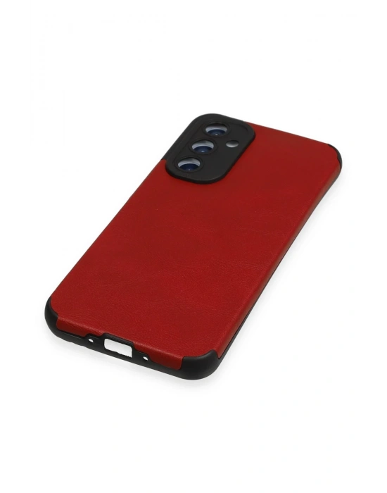 Newface Samsung Galaxy A54 5G Kılıf Loop Deri Silikon - Kırmızı