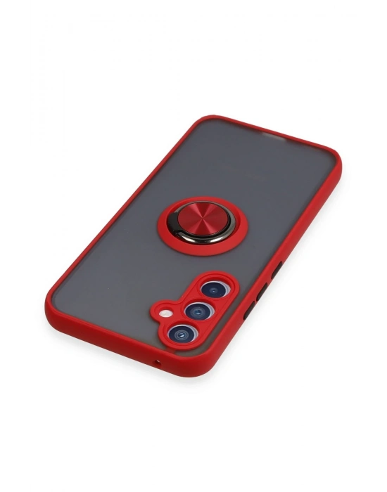 Newface Samsung Galaxy A54 5G Kılıf Montreal Yüzüklü Silikon Kapak - Kırmızı