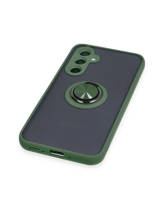 Newface Samsung Galaxy A54 5G Kılıf Montreal Yüzüklü Silikon Kapak - Yeşil