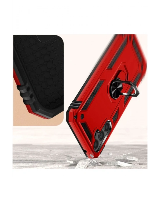 Newface Samsung Galaxy A54 5G Kılıf Sofya Yüzüklü Silikon Kapak - Rose