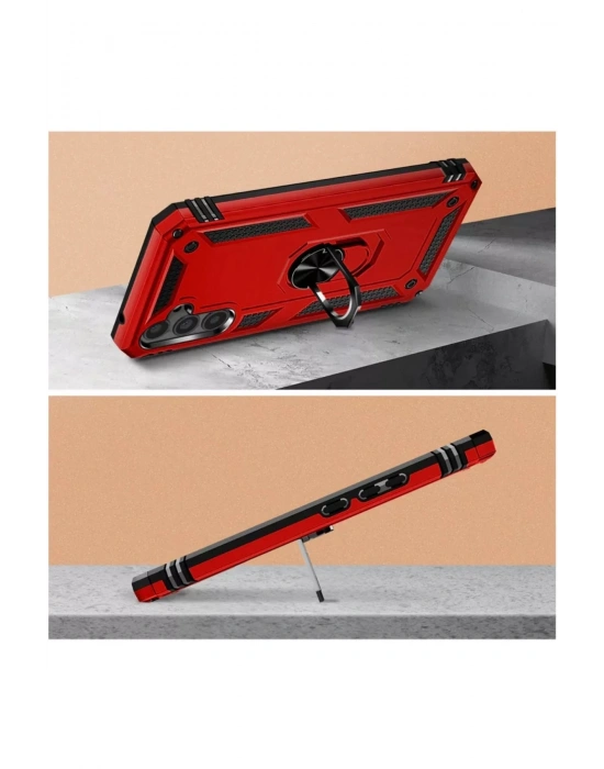 Newface Samsung Galaxy A54 5G Kılıf Sofya Yüzüklü Silikon Kapak - Rose