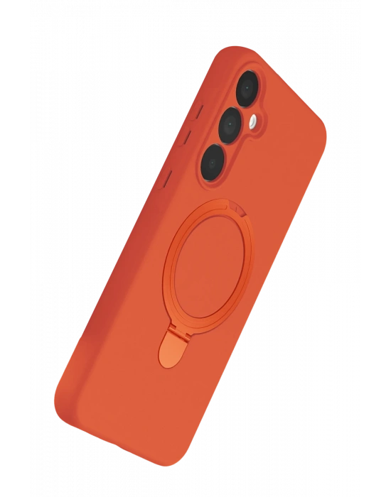 Newface Samsung Galaxy A55 5G Regal Magsafe Standlı Kapak - Turuncu