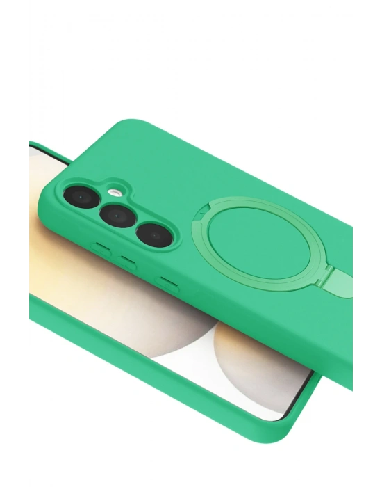 Newface Samsung Galaxy A55 5G Regal Magsafe Standlı Kapak - Yeşil