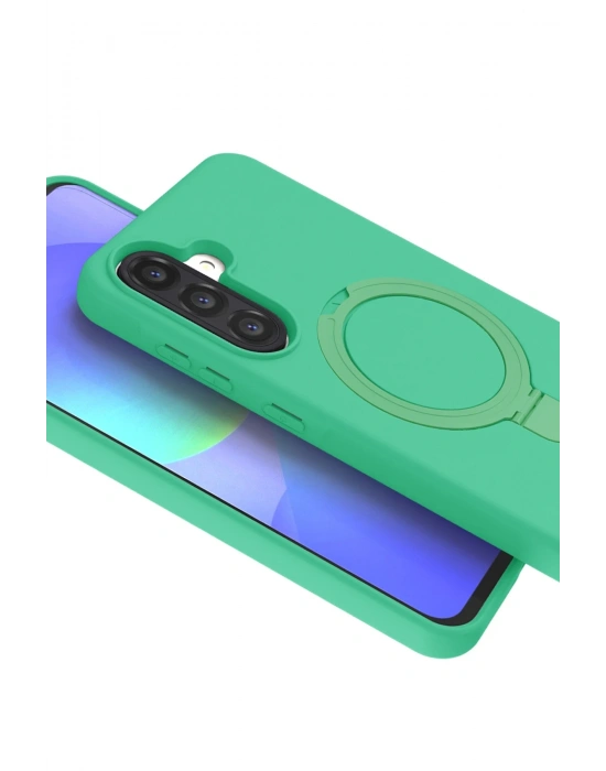 Newface Samsung Galaxy A56 Regal Magsafe Standlı Kapak - Yeşil