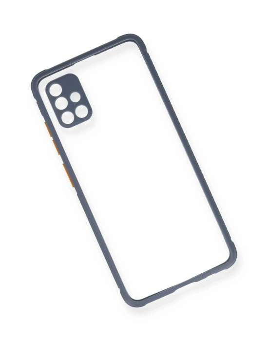 Newface Samsung Galaxy A71 Kılıf Miami Şeffaf Silikon - Gri