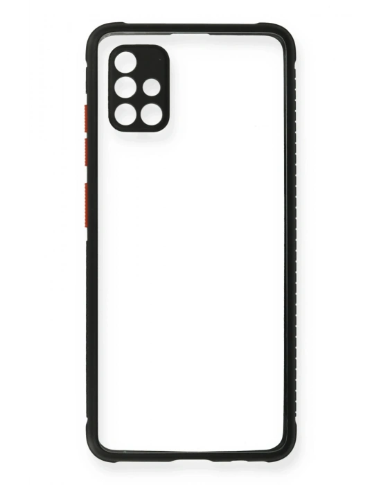 Newface Samsung Galaxy A71 Kılıf Miami Şeffaf Silikon - Siyah