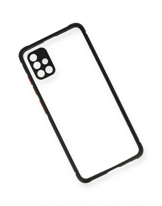 Newface Samsung Galaxy A71 Kılıf Miami Şeffaf Silikon - Siyah