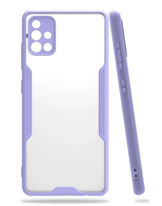Newface Samsung Galaxy A71 Kılıf Platin Silikon - Lila