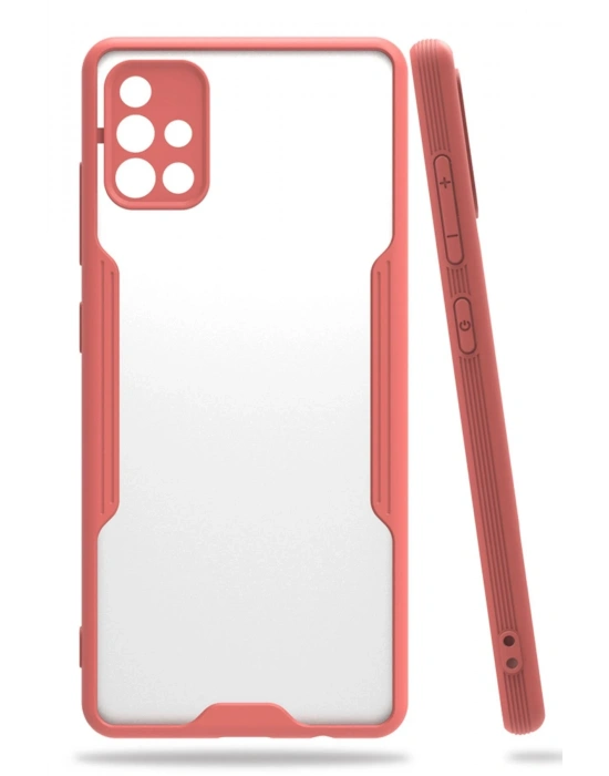 Newface Samsung Galaxy A71 Kılıf Platin Silikon - Pembe